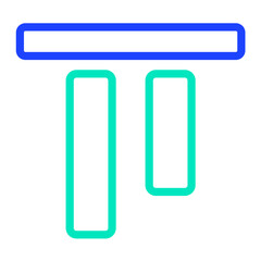 Top alignment Vector Icon Design Illustration