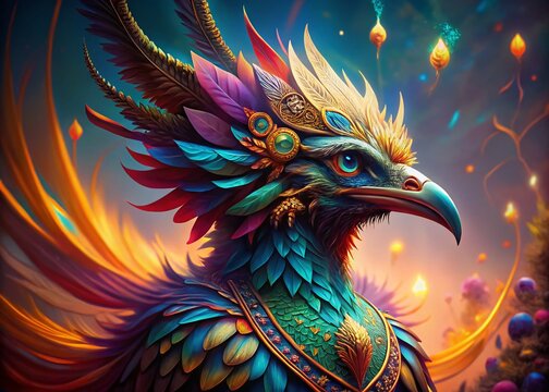 Mythical Middle Eastern Bird Portrait Photography: Majestic Griffin, Phoenix, Simurgh, Anqa