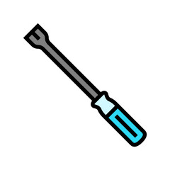 pry bar car repair tool color icon vector. pry bar car repair tool sign. isolated symbol illustration