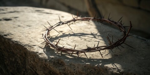 Crown of Thorns Resting on a Stone