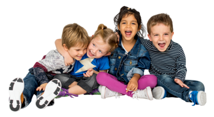 Children Friendship  png, transparent background