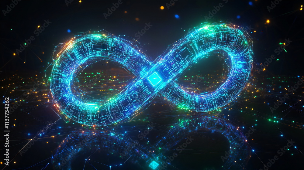 Poster conceptual representation of infinite possibilities in artificial intelligence technology