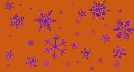 snowflakes on a orange background