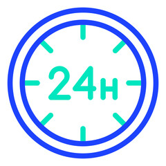 24 hours Vector Icon Design Illustration