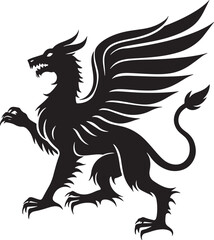 Obraz premium Silhouette Griffin icon, sign symbol vector illustration isolate on white background