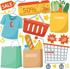 vector pack shop and discount elements