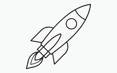 rocket line icon
