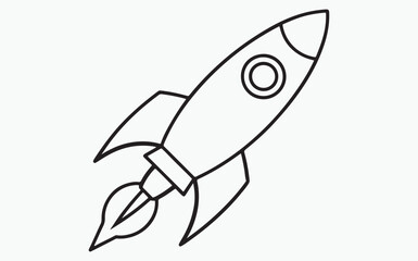 rocket line icon