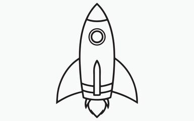 rocket line icon