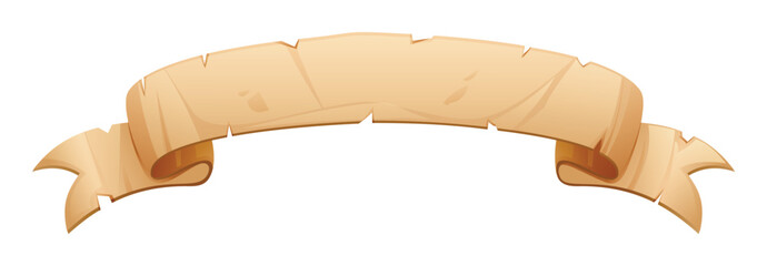 Parchment scroll banner, blank vintage paper in ribbon style, empty space for text. Vector illustration © YG Studio