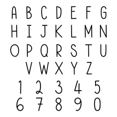 Alphabet and number set design element