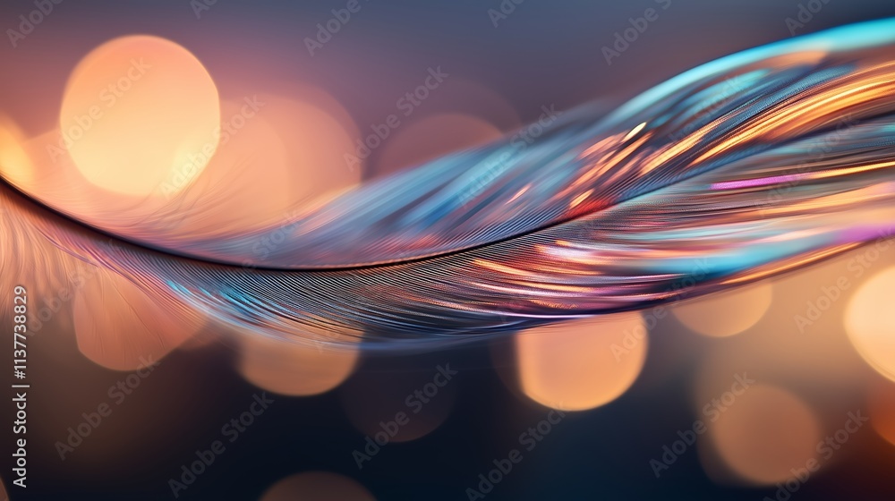 Poster colorful abstract wave with bokeh lights in soft focus creating a dreamy atmosphere
