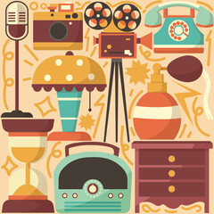 retro hand drawn vector theme sticker pack