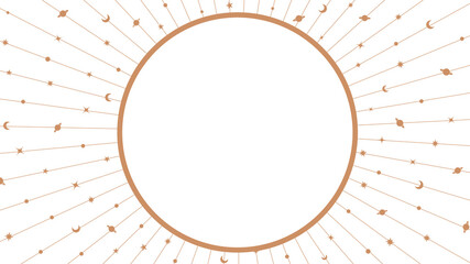 Mystic astronomy png frame, aesthetic line art style for journal diary, transparent background © Rawpixel.com