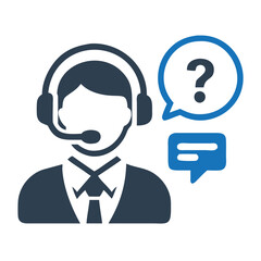  customer care help icon and User question icon vector illutration.