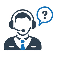 Fototapeta premium customer care help icon and User question icon vector illutration.