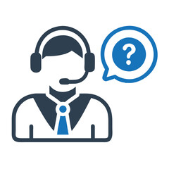  customer care help icon and User question icon vector illutration.