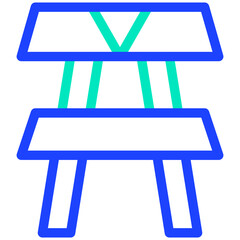 Picnic table Vector Icon Design Illustration