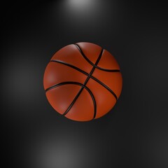 basketball ball on black background