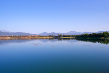 Peri dam in eastern plain of Corsica island	