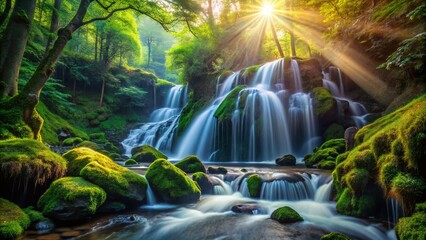 Fototapeta premium Nishizawa Valley Waterfall, Yamanashi Japan: Stunning Landscape Photography, Breathtaking Nature Scenery