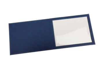 Colorful leather diploma holder. leather award board certificate and diploma frame mockup, isolated white background.