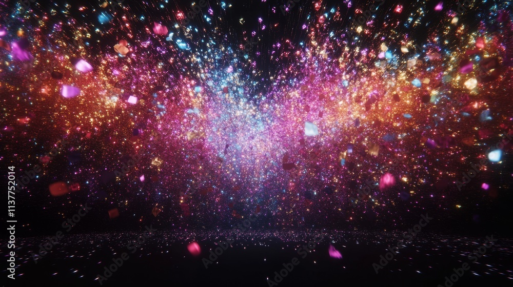Poster Captivating Array of Shimmering Fireworks in Various Colors