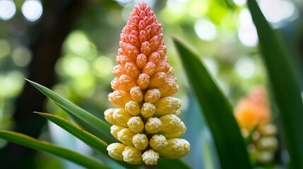 Close-Up View of a Flower in Full Bloom Against a Blurred Green Background