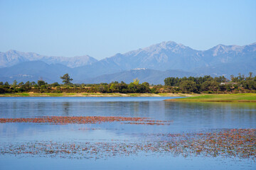 Peri dam in eastern plain of Corsica island	