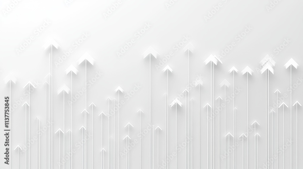 Poster minimalist design with arrow shapes on light gray background