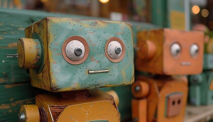 Fototapeta premium Artificial Intelligence. Vector isolated colorful robot. 