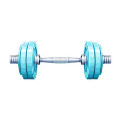 Fototapeta premium Flat style illustration of a dumbbell on a white background. cutout png