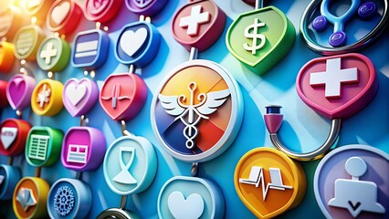 Outpatient Care Symbols: Medical Healthcare Facility Services Graphics