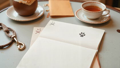 Heartfelt Pet Memorial Journal with Paw Print and Personal Items