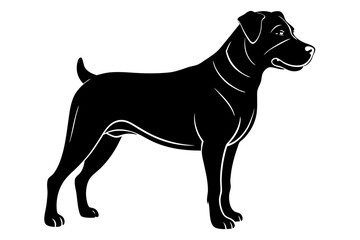 Rottweiler Silhouette Vector Illustration of a Strong Dog Standing Firmly