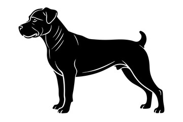 Rottweiler Silhouette Vector Illustration of a Strong Dog Standing Firmly