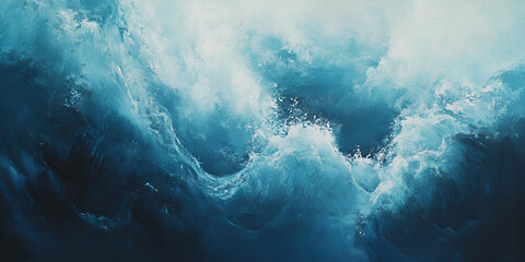 Fototapeta premium Dramatic Crashing Ocean Waves in Turbulent Sea