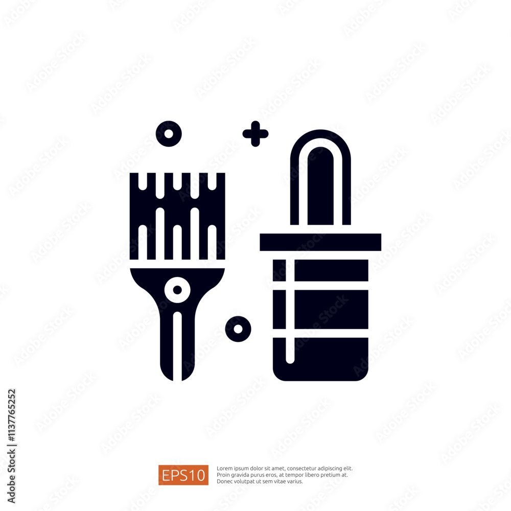 Poster the image features a paintbrush and a dropper, symbolizing tools used for application and measuremen