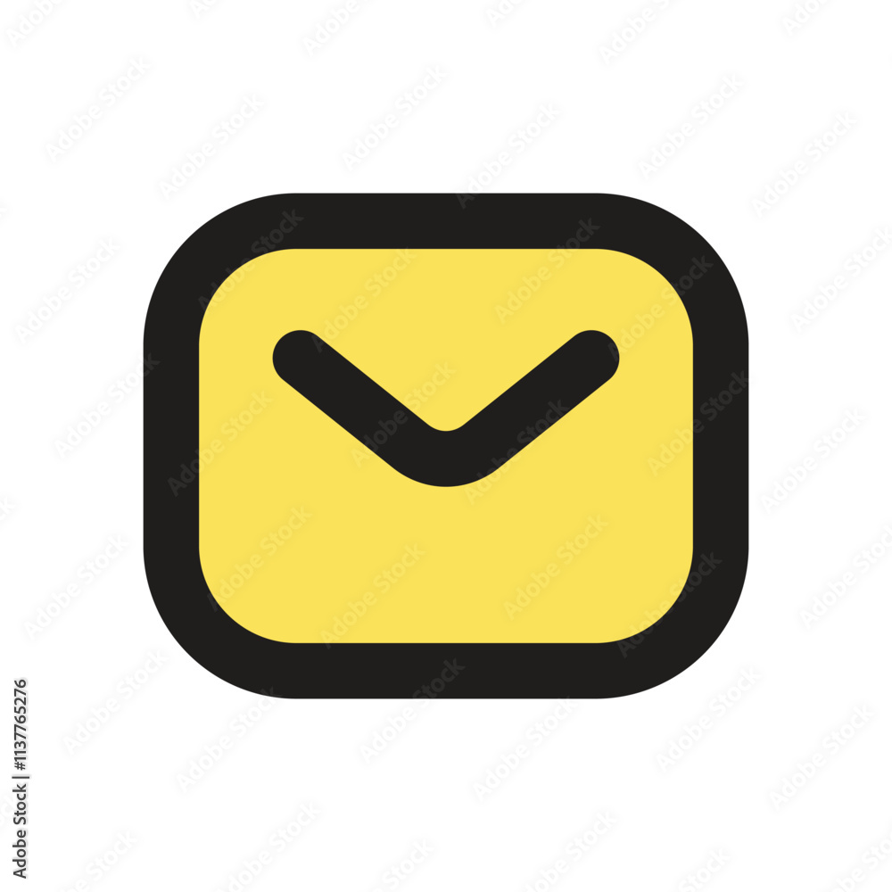Poster the image shows a minimalist pixel art representation of a yellow envelope commonly used as a digita