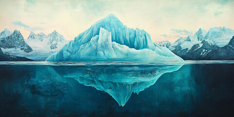 Large Iceberg Reflecting on Calm Arctic Water