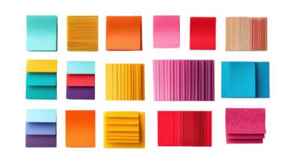 A Vibrant and Organized Collection of Colorful Post-It Notes Ideal for Enhancing Productivity and Creative Planning in Workspaces.