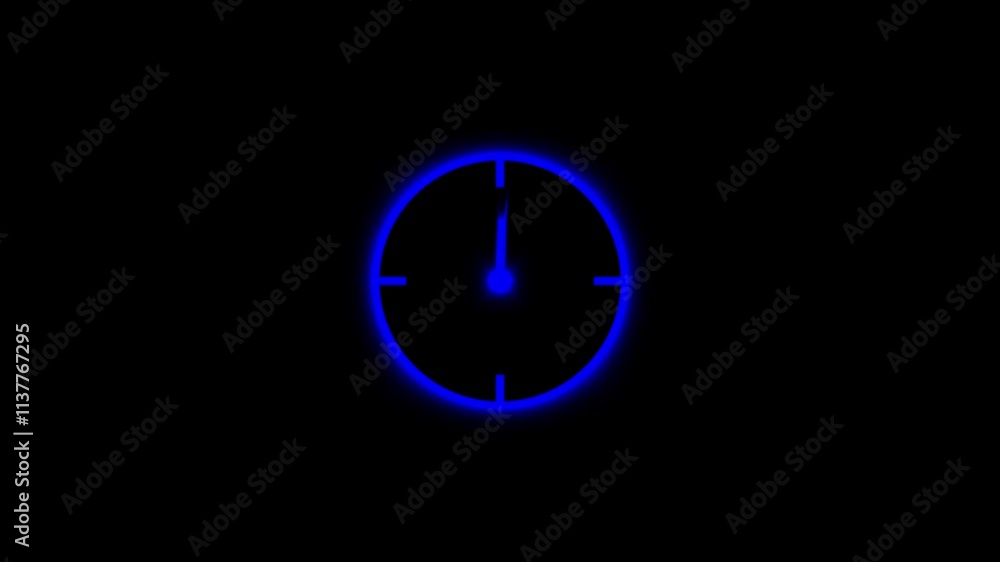 Poster abstract new analog clock icon animation. clock icon animation,simple white and black clock icon con