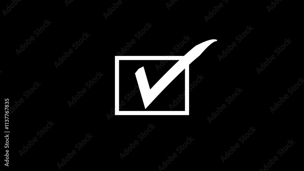 Poster animation of the green circle check mark icon. smooth and simple animation of check marks, correct s