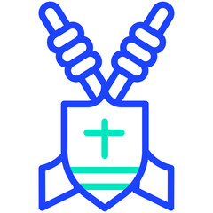 Fototapeta premium Shield with spear Vector Icon Design Illustration