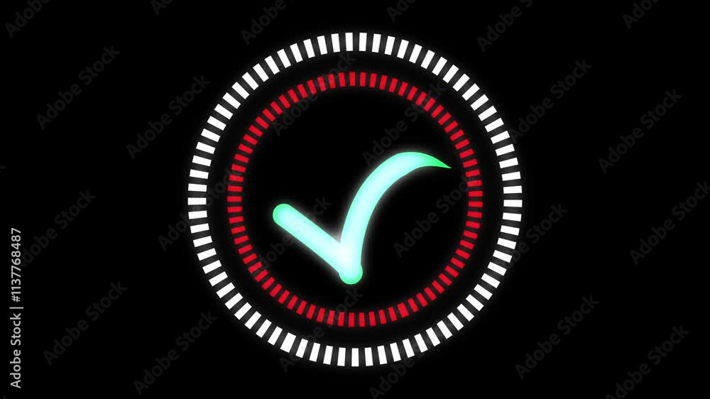 Poster animation of the green circle check mark icon. smooth and simple animation of check marks, correct s