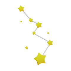 3D Icon of Constellation. 3D Illustration of Space. Futuristic Space Exploration. Modern Space Icons. Journey to outer space