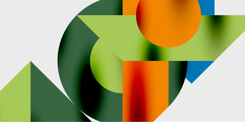 Modern abstract background featuring circles, lines, and triangles in a dynamic geometric composition. Perfect for stylish, tech, or creative-themed designs