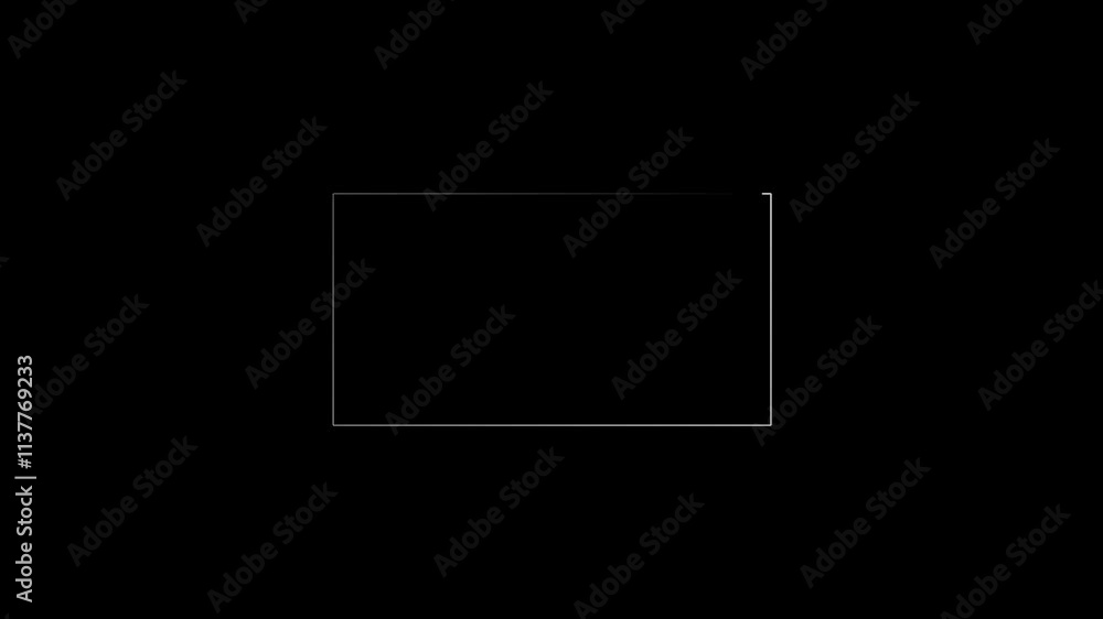 Poster rectangle frame neon light turn on and turn off motion graphic on transparent background. lightsaber