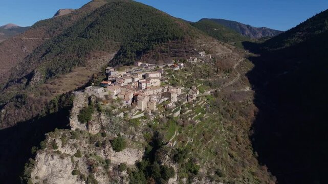 Aerial view of the village of Thiery in France