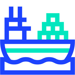 Obraz premium Cargo Ship Vector Icon Design Illustration